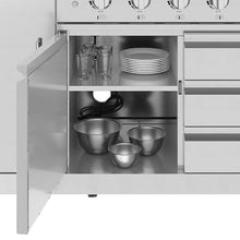 KoolMore Reserve Outdoor Kitchen Island with 6 Burner Grill and a Side Burner, Sink, Storage Cabinet and Beverage Refrigerator, CSA Listed in Stainless-Steel