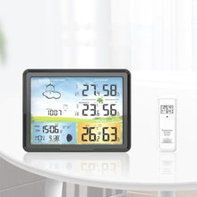 OREKPOT Indoor Outdoor Temperature Humidity Meter Multi-Functional Color Screen Weather Clock Alarm