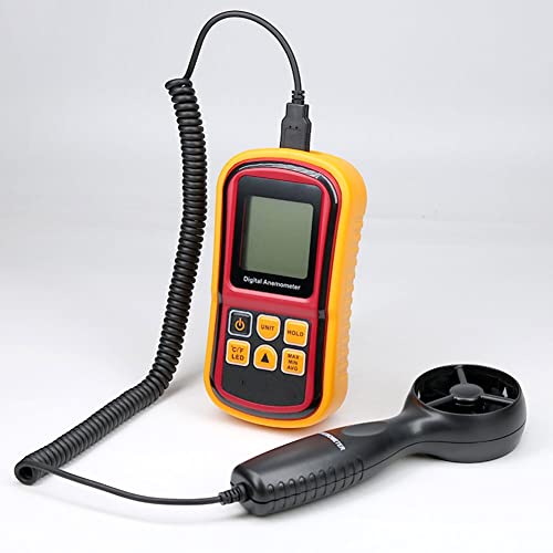 LUYILA Handheld Anemometer, Digital Wind Meter,Anemometer Wind Speed Meter with Backlight Max/Min/Avg Functions for Measuring Wind Speed Air Velocity HVAC Anemometer Outdoor