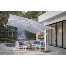 OROTLECT 10 ft. x 13 ft. Rectangle Aluminum Cantilever Tilt Outdoor Parasol Patio Umbrella with Granite Base in Mouse Gray