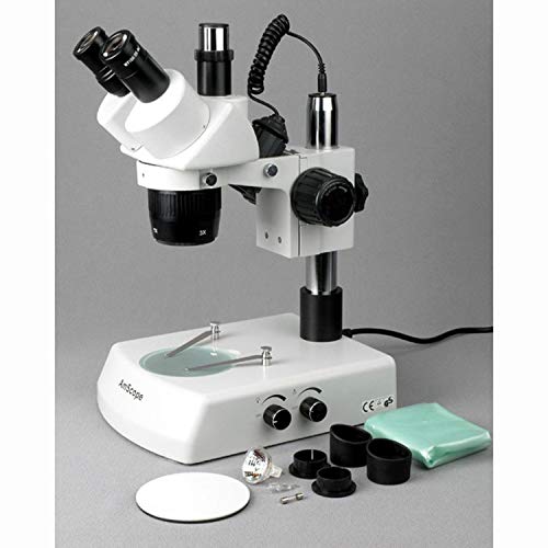 AmScope Trinocular Stereo Microscope 20X-60X Magnification White