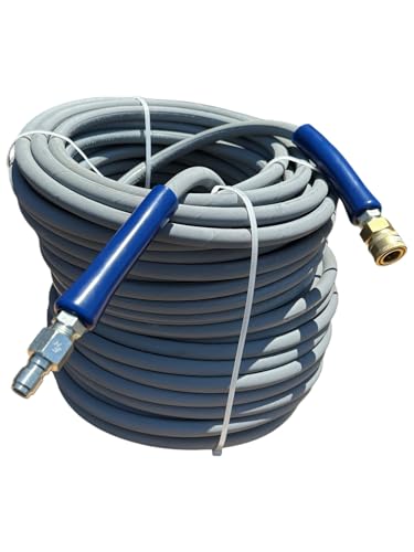 Pressure-Pro AHS295 3/8 in. x 200 ft. 4200 PSI, Gray Pressure Washer Replacement Hose, Non-Marking with Quick Disconnects