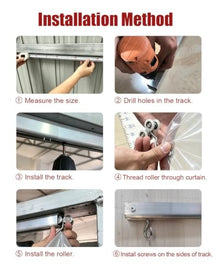 Clear Car Wash Curtain, Sliding PVC Tarpaulin, Waterproof Heavy Duty