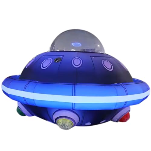 Giant Alien Inflatable UFO Flying Saucer Inflatable UFO Spaceship with Led Light Party Institution, Planetarium, Store, Club Decoration Hanging Decoration (Grey, 13ft diameter)