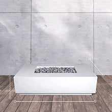 Vivid Heat - 60" Premium “Mesa 2" Concrete Fire Bowl - Heavy Cement Rectangle Natural Gas Fire Pit - Square Outdoor Fire Table with Key Valve GFRC (48” L x 32” W x 16” H) (Charcoal Black)