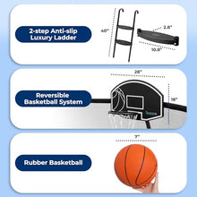 SereneLife 14ft Trampoline with Net & Basketball Hoop Black