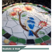 SGeneE Dragonfly Butterfly Bird Outdoor Stepping Stone Kit, Round 13"" Dimensional Garden Step Stones, Multicolored Stone - Tree Branch Flower Pebble Element