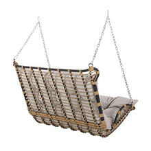 Arruda Outdoor Porch Swing with Cushions - Wicker - Light Brown/Beige
