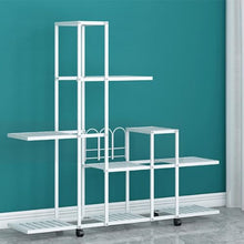 JOTDPFRYK Large Multiple Flower Pot Holder Rack Floor Standing Plant Stand 5 Tier Multiple Metal Planter Shelves Indoor Outdoor Rustproof Storage Display Rack Sturdy Plant Shelf for Garden Balcony