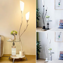 ZHONGCHENGWU Floor Lamp Floor Lamp with Table, Standing Lamps with Remote Control Dimmable LED Floor Lamp, Tall Lamp for Living Room Bedroom(Black)
