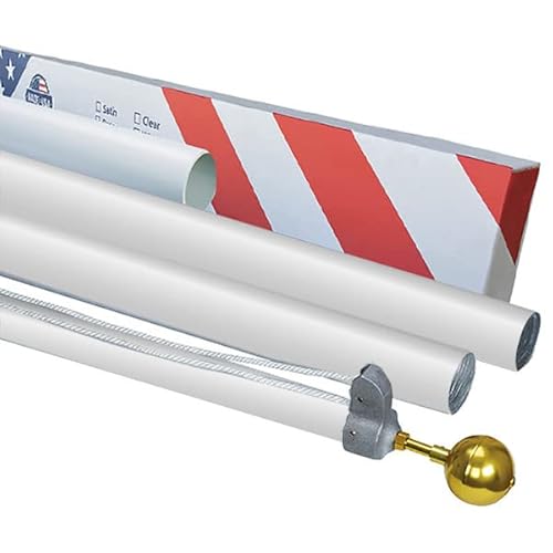 Super Tough Commercial Grade 20ft Sectional Flagpole Satin Finish