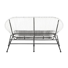 Linon Charleston White Woven Hammock Style Outdoor Loveseat