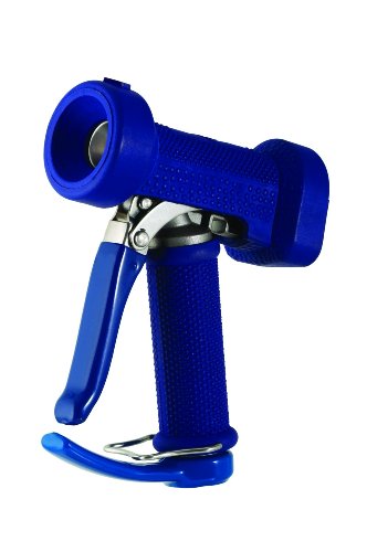 T&S Brass MV-2522-31 Water Gun with Front Trigger, 7/16-Inch Orifice, 1/2-Inch Coupling, Stainless Steel and Blue Rubber Cover