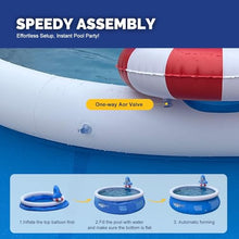 BMWJYLPM Inflatable Swimming Pool, Swimming Pool with Sprinkler System, Outdoor Circular Swimming Pool for Backyard and Garden(Blue,118.11inx29.92in)
