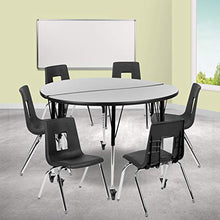 Flash Furniture Emmy Mobile Activity Table Set with Student Stack Chairs Grey