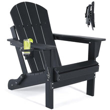 ABCPATIO Set of 6 Adirondack Chair HDPE Cup Holders Heavy Duty Patio Black