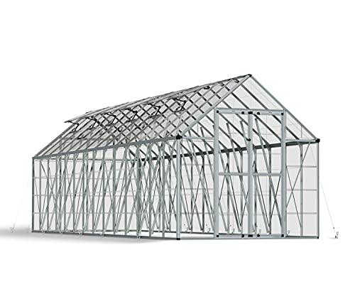 Palram - Canopia Snap & Grow 8' x 28' Polycarbonate Greenhouse, Silver