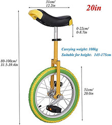 JINCAN 24 inch Freestyle Unicycle Wheel with Leakproof Butyl Tire, Non-Slip Pedals