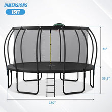 Livavege 15FT Trampoline with Safety Enclosure and Basketball Hoop Black-ArcPole