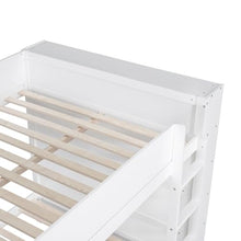 Brisca Full Over Full Bunk Bed with Storage Drawers and Cabinet White