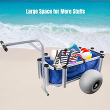 Jeremywell Outdoor Heavy Duty Aluminum Fishing Cart/Beach Cart with Large Wheels for Fishing, Camping, 35"x 16" Basket, Anti-Corrosion, Heavy Duty