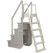 Aqua Select Anti-Slip in-Pool Steps with Outside Flip-Up Ladder