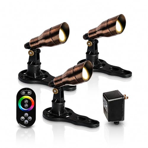 LumiNight 3-Pack 9W Color Changing Bronze Fountain Light Kit, 100 Ft Cord