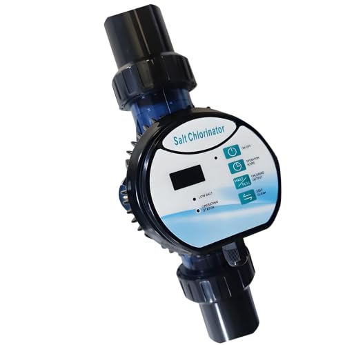 Multi-Functional Salt Chlorine Generator,Dc24v Smart Pool Chlorinator with Temperature & Salt Dual Monitoring,Integrated Controller,Waterproof Design for Inground,Above Ground Pools 2g/h
