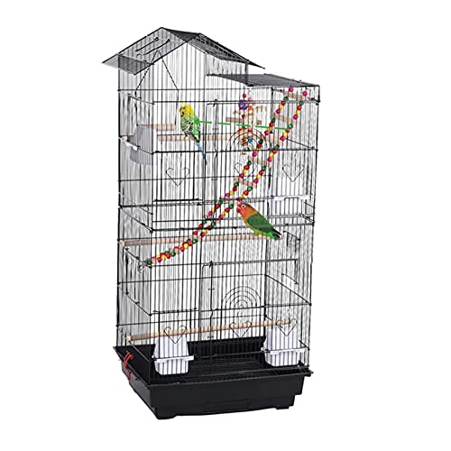 XYIANG Bird Cages 39" Bird Cage Metal Bird House Iron Parrot Cage Metal Peony Wren Breeding Cage Bed Iron with Pigeon Supplies Bird Carrier
