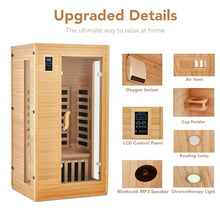 PioneerWorks 2-Person Infrared Sauna Low EMF 6-Plate Wood Color