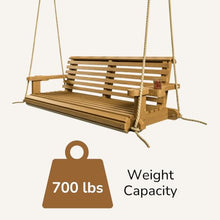 Porchgate Amish Heavy Duty 800 Lb Roll Comfort Treated Porch Swing W/Ropes (4 Foot, Birch)