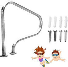 BSNANCA Pool Handrails Pool Rail 304 Stainless Steel 250LBS Load Capacity Silver Rustproof Pool Handrail Humanized Swimming Pool Handrail with Screws (Thick 1.5mm) ()