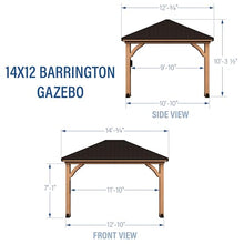 Backyard Discovery Barrington 14ft x 12ft Hip Roof Cedar Wood Gazebo Pavilion Light Brown