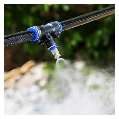 MZZKFC Irrigation Fogging Kit，Farm Cooling Mister for Construction Fence/Livestock/Greenhouse Garden，Outdoor Atomizing Mist Tubing Kit with Brass Nozzles(200m/656')