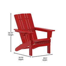 Taylor & Logan Hedley Adirondack Chair with Cup Holder, Weather Resistant HDPE Adirondack Chair in Red, Set of 2