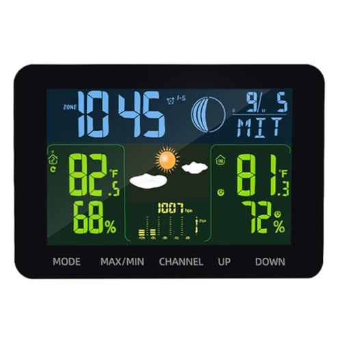 OREKPOT Intelligent Alarm Clock Creative Indoor Outdoor Temperature Humidity Moon Phase Weather Forecast