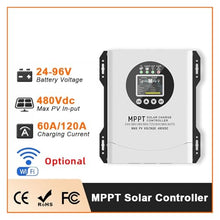 MPPT Solar Charge Controller 60A 120A Solar Panel Solar Charge Regulator 24V-96V Battery Max PV Input 480V(MPPT-120A with WiFi)