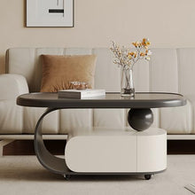 Oval Coffee Table, Modern Coffee Tables Tables with Storage,Minimalist Design for Living Room, Luxury Home Furniture Outdoor Side Table A-100x50cm