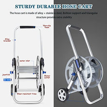 Hose Reel Cart Hose Reel Cart with Wheels Metal Durable Garden Trolley, Hose Cart with Retractable Handle, Household Car Wash Tool with Water Gun, for Irrigation (Color : A, Size : Hose Cart+40m Pip
