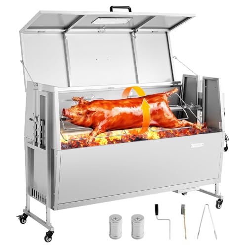 VEVOR Rotisserie Grill, Hood52" Electric Rotisserie Grill Kit