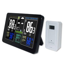 OREKPOT Large Screen Weather Forecast Indoor Outdoor Clock Electronic Temperature Humidity Alarm Digital