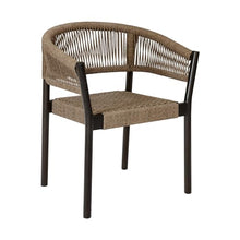 Armen Livin Doris Outdoor Patio Dining Chair in Dark Eucalyptus Wood with Truffle Rope - Set of 2