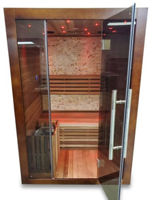 MCP-Distributions Canadian Red Cedar Wood Swedish Indoor Traditional Wet/Dry 1-2 Person Sauna SPA with 6KW 200F Heater and Rocks