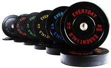 BalanceFrom Color Coded Olympic Bumper Plate Set with Barbell 370LB Black