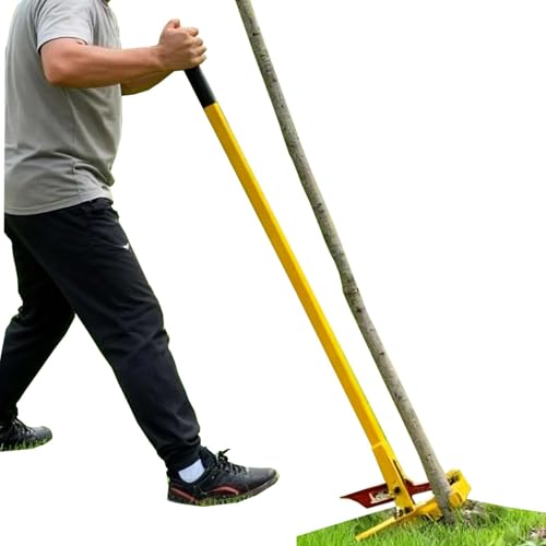 Sapling Puller Tool, 130cm Iron Stand Up Tree Root Removal with Serrated Head, Manual Leverage for Pulling Weeds/Stump/Metal Stake