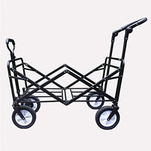 Folding Wagon Garden Cart with 4 Wheels Foldable Pull Wagon Hand Cart Beach Wagon Garden Trolley Folding Cart Wagon Truck Wheelbarrow