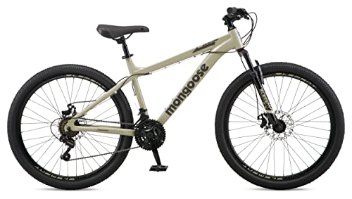 Mongoose Grafton Mountain Bike Hardtail 21-Speed Drivetrain 17-Inch Frame 26-Inch Wheels Tan