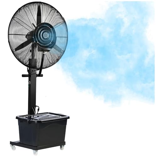 DPAOZPO Oscillating Misting Fan - Portable Floor Fan - 3 Cooling Speeds - 120° Oscillation - High Velocity Oscillating Fan - For Patios Workshop Warehouse Industrial Office(25.5in)