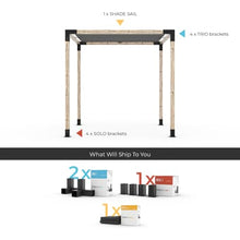 TOJAGRID Pergola Kit with Shade Sail for 4x4 Wood Posts 10x12 Black