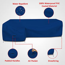 Covers & all Patio Sectional Sofa Cover 18 Oz - 100% Waterproof & Weather Resistant PVC Coated 108" x 140" x 30" x 30" L Shape Sofa Cover for Indoor/Outdoor (Left Side, Blue)